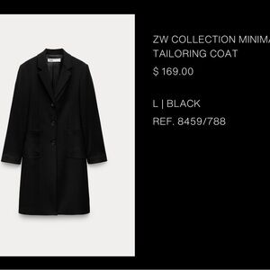 Zara Minimal Tailoring Coat - Black